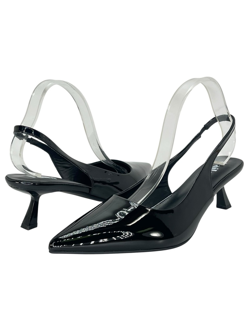 Vaila Lisa Black Patent Leather Slingback Womens Heels Size 13M - Picture 8 of 10